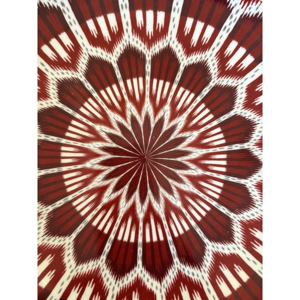 Williams Sonoma Schumacher Bokhara Ikat Red Dinner Plate -1 Single Plate